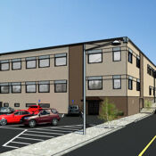 Capitol Way Office Building rendering from SE